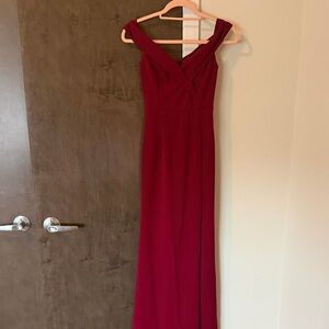 Formal Red Off the Shoulder Gown